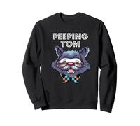 Funny Peeping Tom Cat with Glasses Cute Tomcat Kitty Sweatshirt