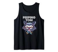 Funny Peeping Tom Cat with Glasses Cute Tomcat Kitty Tank Top