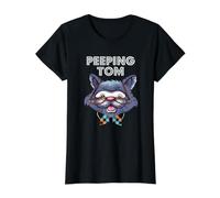 Funny Peeping Tom Cat with Glasses Cute Tomcat Kitty Value Graphic T-Shirt