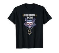 Funny Peeping Tom CAT with Spectacles Value Graphic T-Shirt