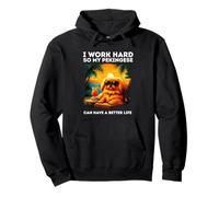 Funny Pekingese Dog I Work Hard Design Pekingese Lover Pullover Hoodie