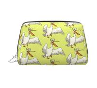 Funny Pelican Printed Large Makeup Organizer Versatile Toiletry Case with Secure Zipper Closure for Women