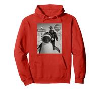 Funny Penguin Bigfoot Selfie North Pole Christmas Pullover Hoodie