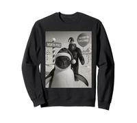 Funny Penguin Bigfoot Selfie North Pole Christmas Sweatshirt