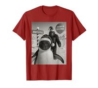 Funny Penguin Bigfoot Selfie North Pole Christmas T-Shirt