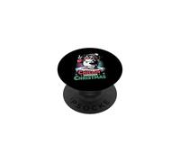 Funny Penguin Chillin Through Christmas Holiday PopSockets Adhesive PopGrip