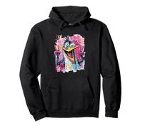 Funny Penguin Double Peace Graffiti Pop Character Art Face Pullover Hoodie