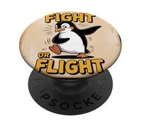 Funny Penguin Fight Or Flight Meme Penguin PopSockets Adhesive PopGrip