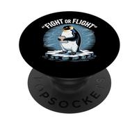 Funny Penguin Fight Or Flight Meme Penguin PopSockets Adhesive PopGrip