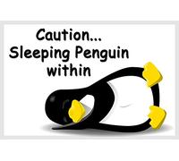 Funny penguin flexible fridge magnet gift - caution...sleeping penguin within
