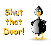 Funny penguin flexible fridge magnet gift - shut that door!