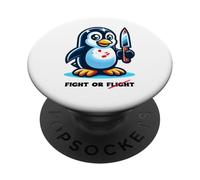 Funny Penguin Flight or Fight Meme Silly Humor PopSockets Adhesive PopGrip