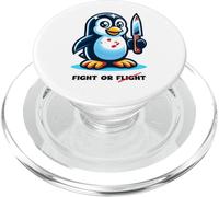 Funny Penguin Flight or Fight Meme Silly Humor PopSockets PopGrip for MagSafe
