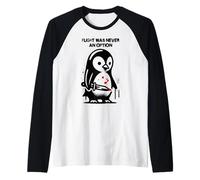 Funny Penguin Flight was Never an Option Fight Silly Meme Raglan Baseball Tee