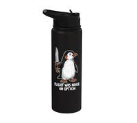 Funny Penguin Flight was Never an Option Sarcastic Humor Stainless Steel Insulated Water Bottle