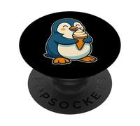 Funny Penguin Ice Cream Lover Humor Design PopSockets Adhesive PopGrip