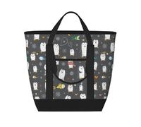 funny penguin Insulated Cooler Bag, Large Cooler Tote Bags Insulated for Food, Insulated Grocery Shopping Bags with Zippered Top for Travel Picnic