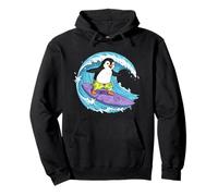 Funny Penguin is surfing an ocean wave 1 - Fan Fun Pullover Hoodie