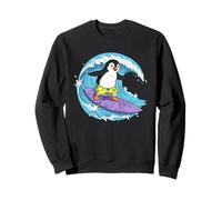 Funny Penguin is surfing an ocean wave 1 - Fan Fun Sweatshirt