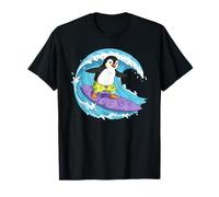 Funny Penguin is Surfing an Ocean Wave 1 - Fan Fun T-Shirt