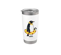 Funny Penguin Learning to Swim Swimming Instructor Stainless Steel Insulated Tumbler