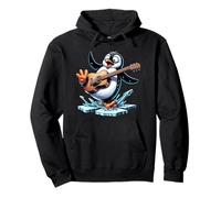 Funny Penguin Playing Guitar On Ice Splash Pullover Hoodie