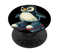 Funny Penguin Rolling into the Spotlight Costume PopSockets Adhesive PopGrip