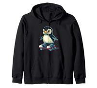 Funny Penguin Rolling into the Spotlight Costume Zip Hoodie