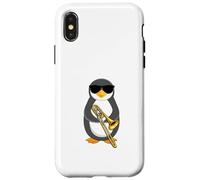 Funny Penguin Wearing Sunglasses Playing Bass Trombone Case for iPhone X/XS