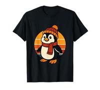 Funny Penguin Winter Beanie and Scarf Graphic T-Shirt