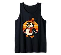 Funny Penguin Winter Beanie and Scarf Graphic Tank Top