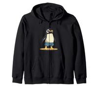 Funny Penguin with Swim Shorts Costume for Boys and Girls Zip Hoodie