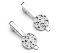 Funny Penguins 2Pcs Tie Clips for Men Tie Pins Women Necktie Pinch Bars Tacks Silver Jewellery