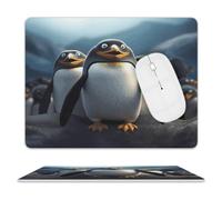 Funny Penguins Leather Mouse Pad Mouse Mat
