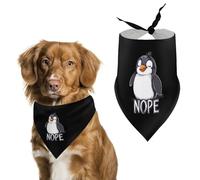Funny Penguins Nope Cute Dog Bandana Triangle Adjustable Washable Cat Scarf Pet Accessories