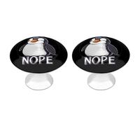 Funny Penguins Nope Kitchen Cupboard Handles Cute Cabinet Drawer Knobs 2 Pack