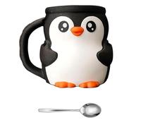 Funny Penguins Shape Ice Cream Pints Holder With Insulated Sleeve Builts In Storage Drawer And Spoons Dessert Organizers Cute Penguins Ice Cream Cup Sleeve