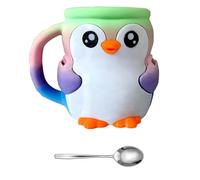 Funny Penguins Shape Ice Cream Pints Holder With Insulated Sleeve Builts In Storage Drawer And Spoons Dessert Organizers Cute Penguins Ice Cream Cup Sleeve