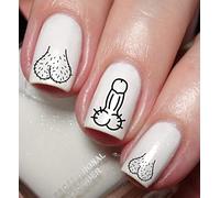 Funny Penis & Vagina Nail Art Decal Sticker