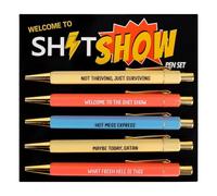 Funny Pens Secret Santa Gifts, Swear Word Daily Pen Set Gifts with Wacky Quotes, Personalized Ballpoint, Retractable Sarcastic Pens Gift with Sayings for Adult Coworkers Office Supplies Women Men