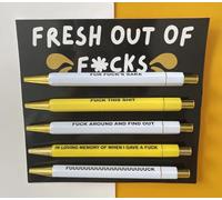 Funny Pens Set | Rude Cheeky Novelty Witty Office Stationary | Secret Santa | Swear Pen Fun Pens Set | Ballpoint Pens | Supplies | Appreciation Gift | Stocking filler | Joke Funny Gift |