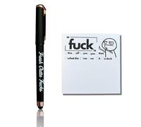 Funny Pens Small Sticky Notes, Rude Pens and Sticky Notes Set, Novelty Notepads Office Supplies Desk Accessories, Christmas Gifts for Friends Colleagues Boss Black