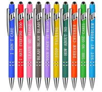 Funny Pens with Complaining Words 10Pcs/Set 0.5mm Tip Day of The Week Pens Smooth Sarcastic Pens with Clip & Touch Screen End Ballpoint Pens for School Office Funny Pens