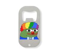Funny Pepe The Frog Clown World Meme Stainless Steel Bottle Opener Silver