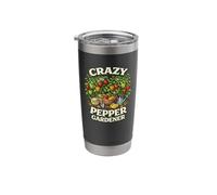 Funny Pepper Plants Lover Design Crazy Pepper Gardener Stainless Steel Insulated Tumbler