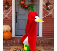 Funny Pepper Porch Goose Outfits for 23 Inch Lawn Statue, Fruit Shape Costume for Goose Statue, Duck Sculpture Clothes for Yard Patio Cosplay Party Decoration