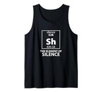 Funny Periodic Table Sh The Element of Silence Humor Graphic Tank Top