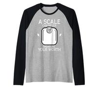 Funny Personal Trainer A Scale Can Never Measure Your Worth Raglan Baseball Tee