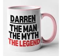 Funny Personalised Name Mug The Man The Myth The Legend (Pink)