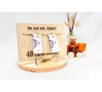 Funny Personalised Wooden Money Gift Card - Custom Birthday Gift for Him, Her, Adults - Engraved Name & Age, 18th, 30th, 40th, 50th+ - Unique Birthday Cash Holder Idea